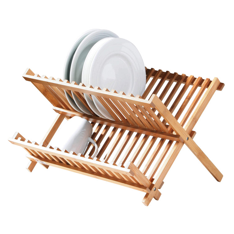 Symple Stuff Folding Dish Rack in Natural & Reviews Wayfair.co.uk